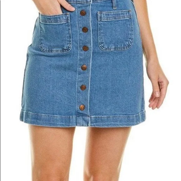 MADEWELL Button Up Patch Pocket Skirt SZ 28 NWOT - Picture 2 of 3